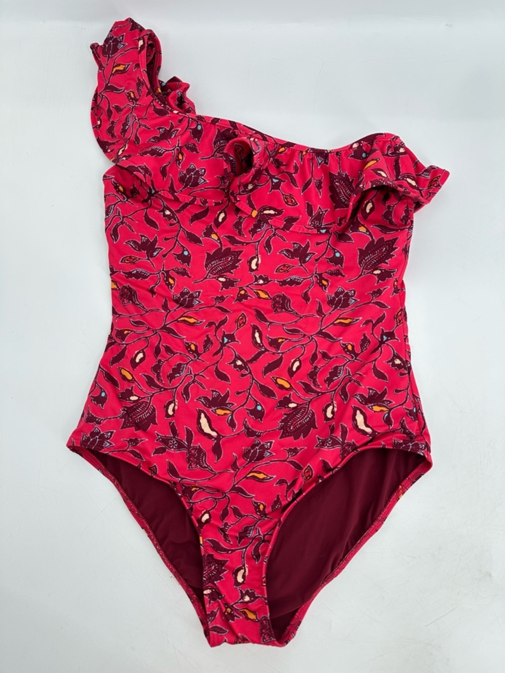 Ulla Johnson Martina One-Shoulder One-Piece Swimsuit Floral Pink Size Small - Picture 2 of 8